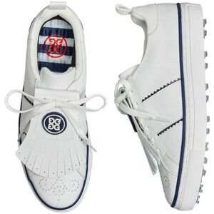 G/FORE Kiltie Durf Saddle Stripe Golf Shoes Snow/Twilight Women US 5.5 NEW $225